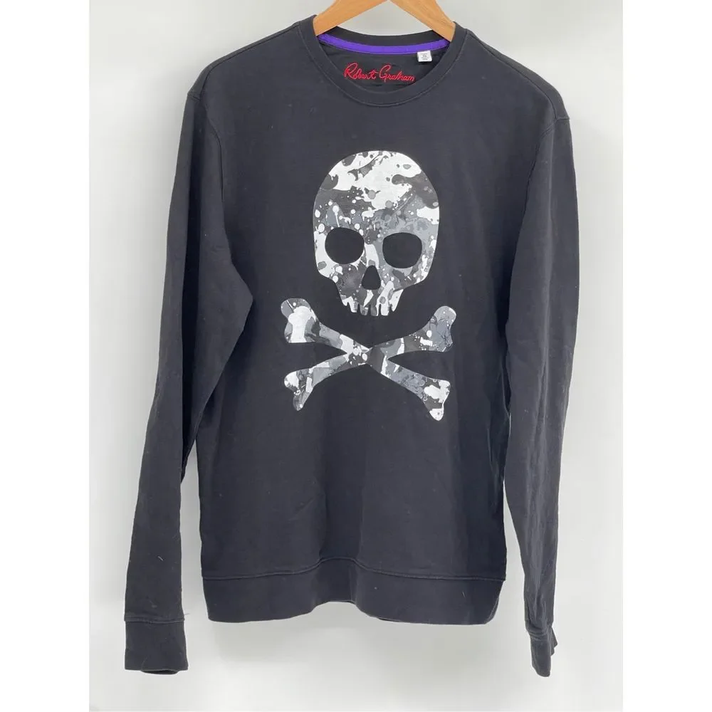 Robert Graham Long Sleeve Shirt Men Medium‎ Black Skulls